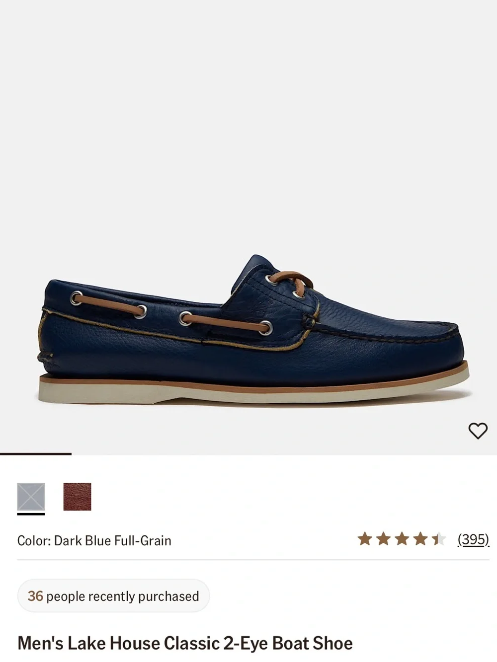 Timberland Dark Blue 2-Eye Leather Boat Shoe